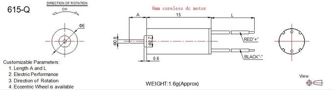 Mini diâmetro 1.5v 3v do motor 6mm da C.C. de Coreless para o aparelho eletrodoméstico pequeno