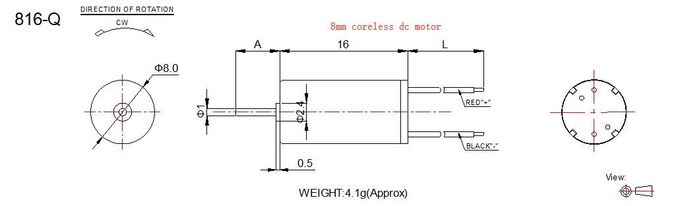 Diâmetro pequeno 1.5v do motor 8mm da C.C. de Coreless - o comprimento RoHS de 7.4v 16mm aprovou